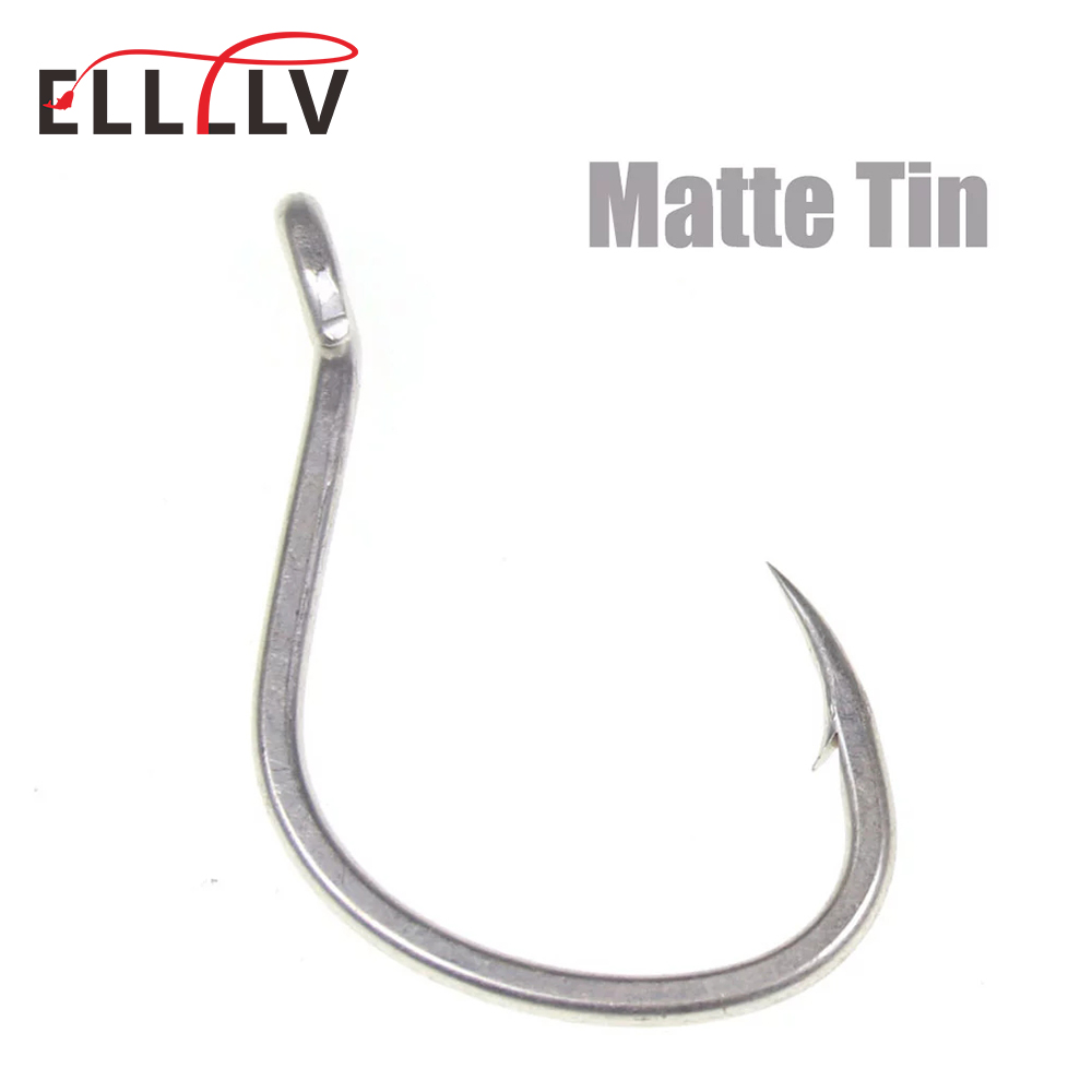 Fishing Hook Offset - 10 Pcs Matte Tin Anti-Roest Zoutwater