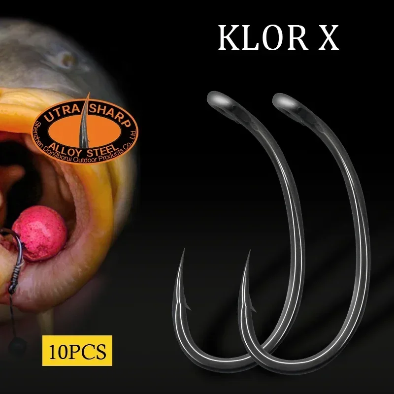 Fishing Hook Size - 10pcs Karpervissen Haak Gebogen Lange Schacht