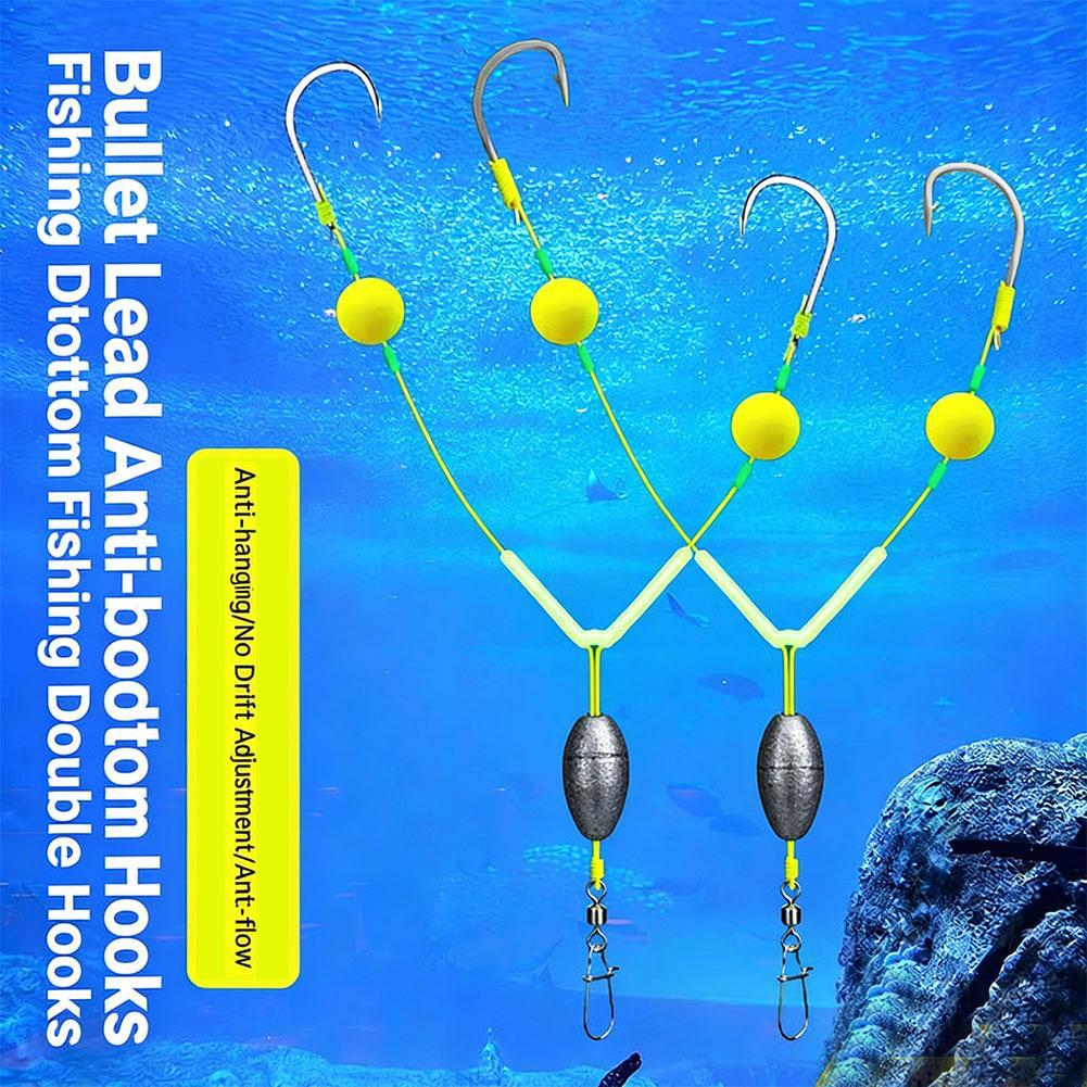 Fishing Hook Weedless - Omgekeerde Off-Bottom Double Hook Rig, Anti-Snag