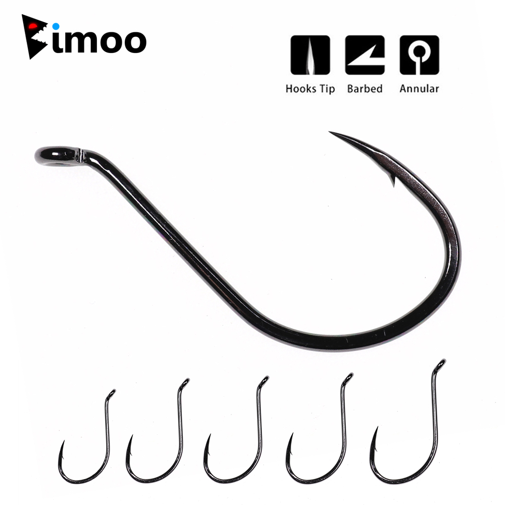 Fishing Hook Barbless - Bimoo 20 stks Offset Octopus Snavel