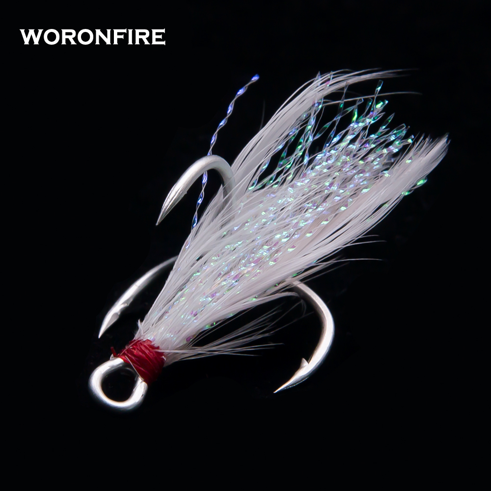 Fishing Hook Offset - 10 stks/partij Dikke Dreg Met Veren