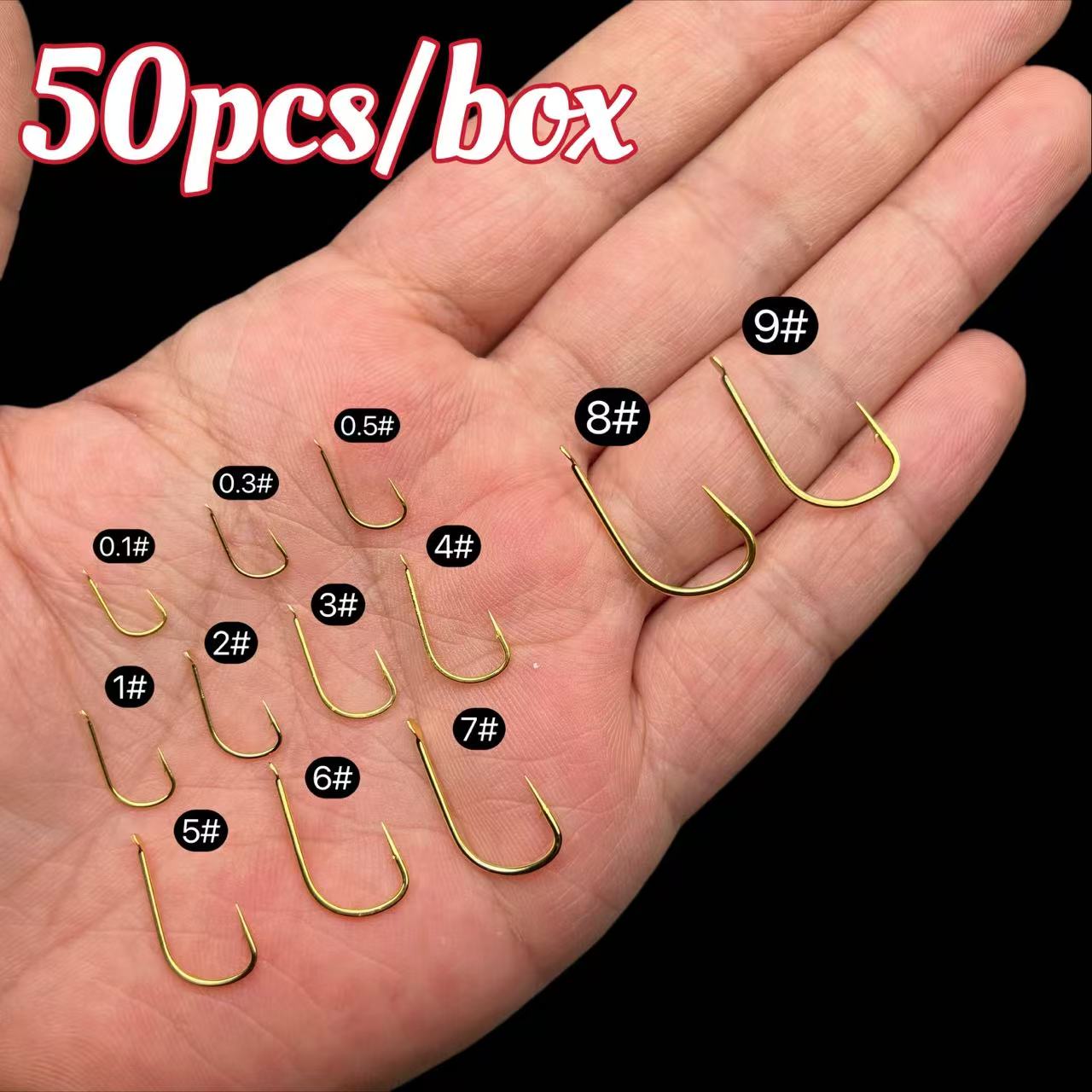 Fishing Hook Assortment - 50 stuks nieuwe Kanto vishaken, los,