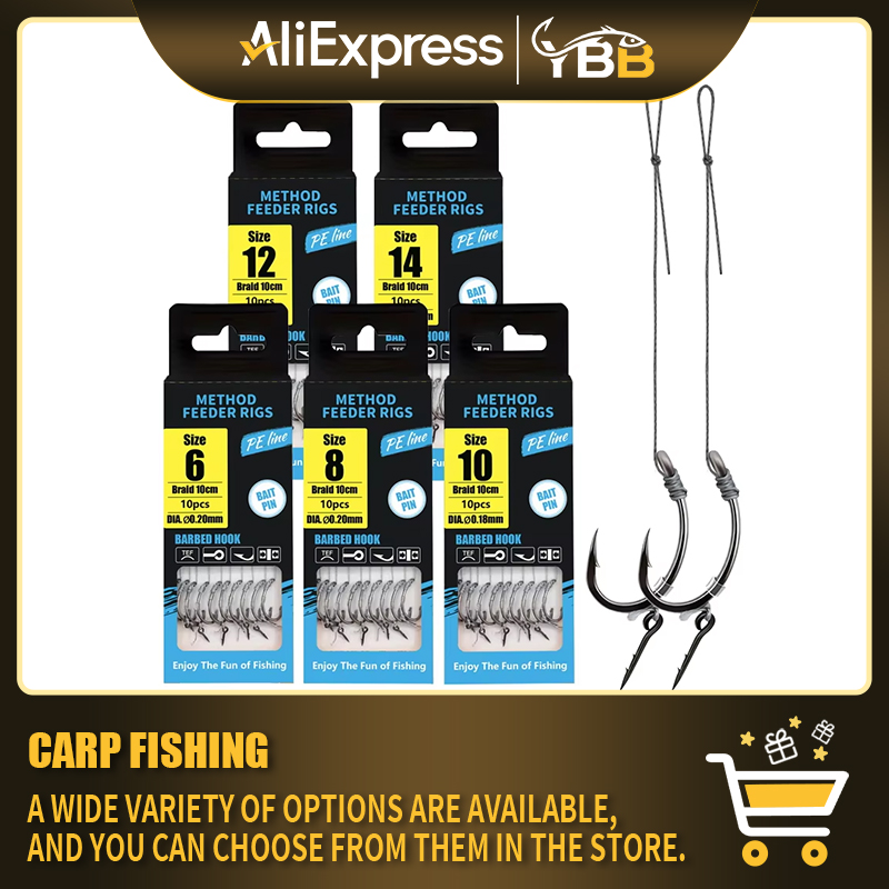 Fishing Hook Assortment - Method Feeder Rigs met prikkeldraadhaken maat