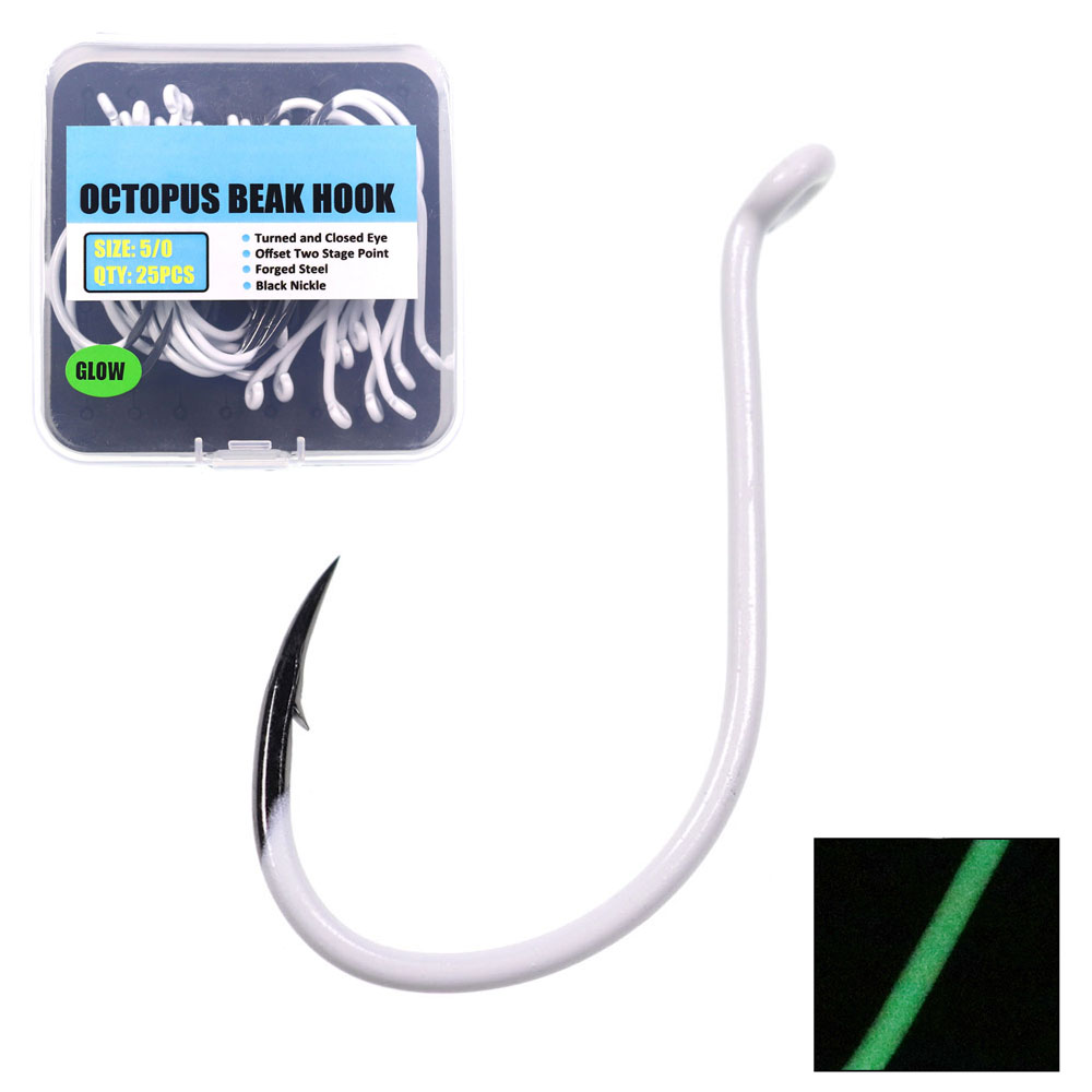 Fishing Hook Assortment - 25 stks/doos Lichtgevende Geïmporteerde Staal Octopus
