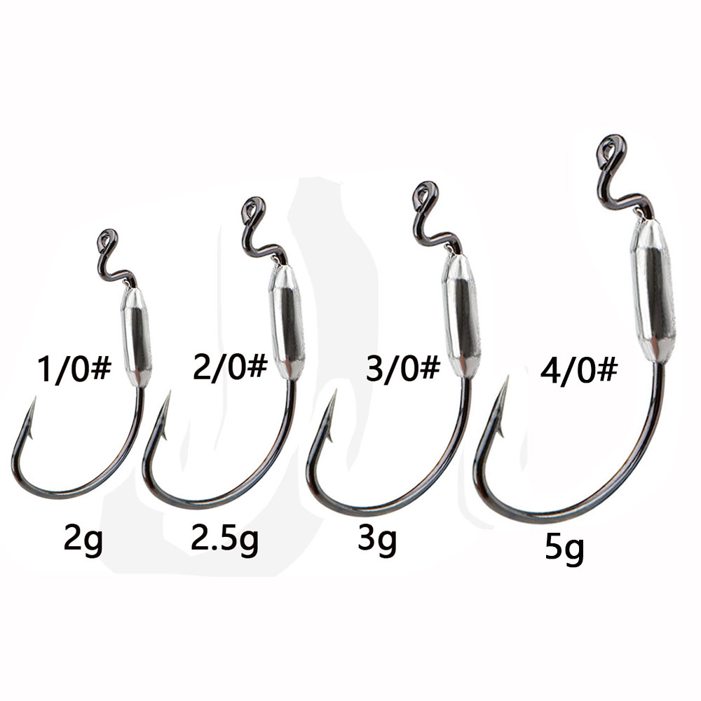 5 stks Zachte Worm Lokken 1/0  - Fishing Hook Offset recensie en prijs