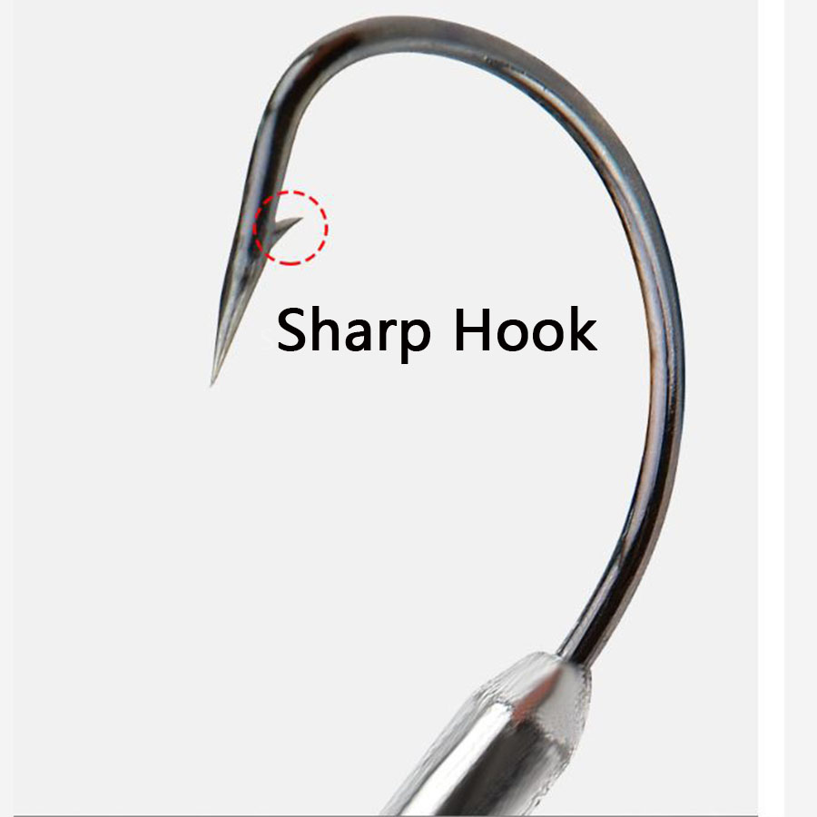 5 stks Zachte Worm Lokken 1/0  - Fishing Hook Offset recensie en prijs