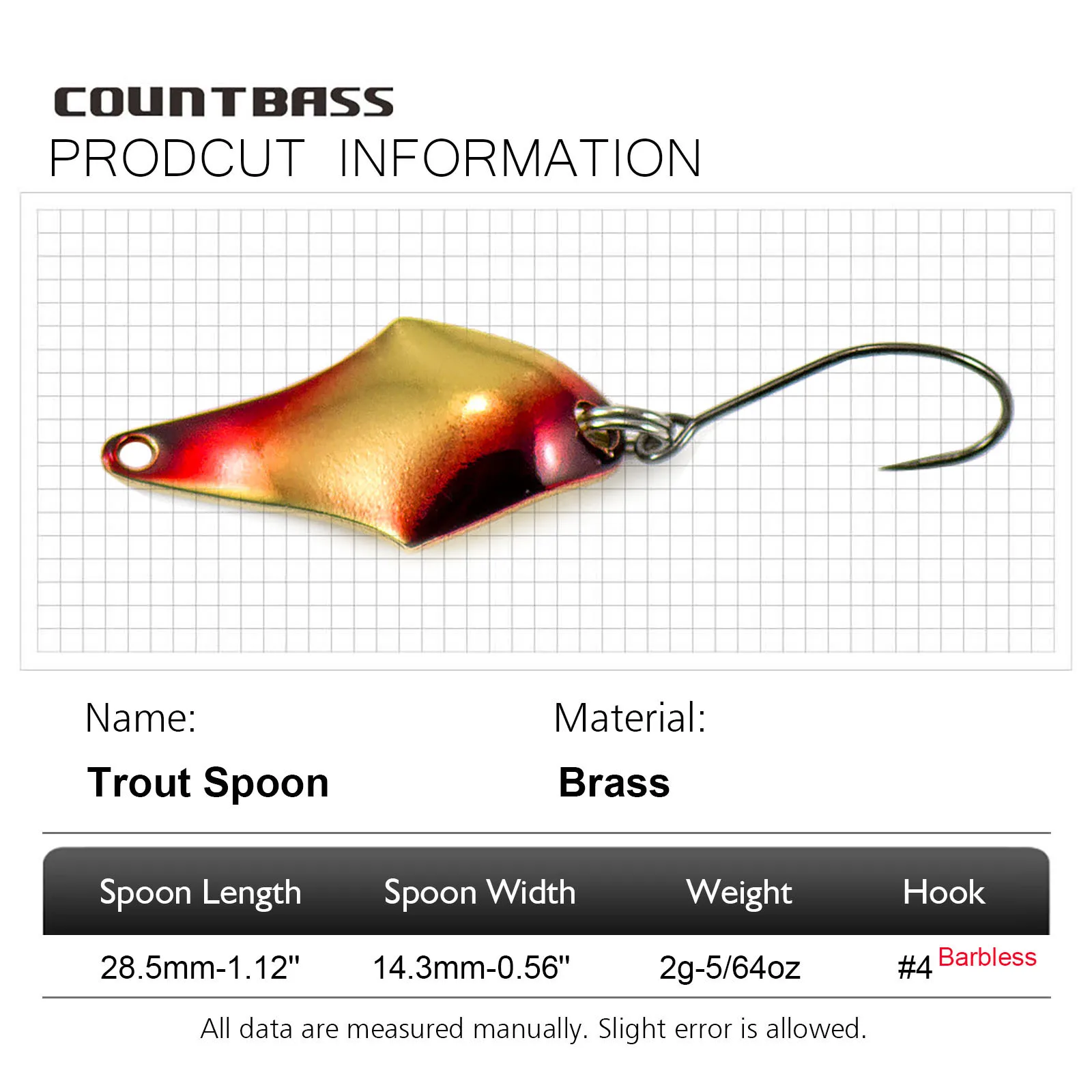 COUNTBASS 5/64 oz 2g Casting L - Fishing Hook Barbless recensie en prijs