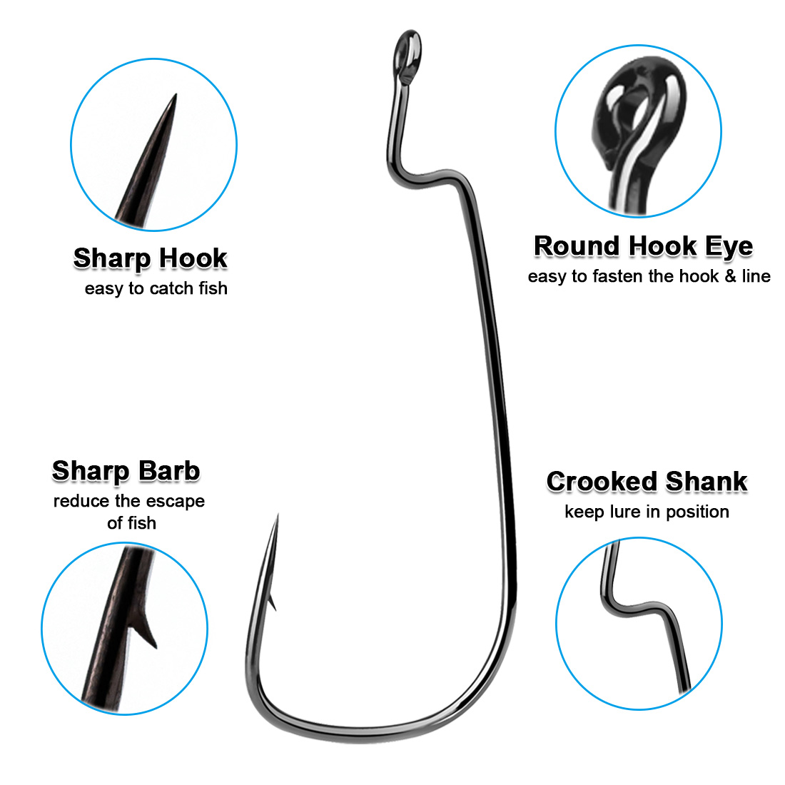 FishTrip 50-100PCS Wormhaak Vi - Fishing Hook Offset recensie en prijs