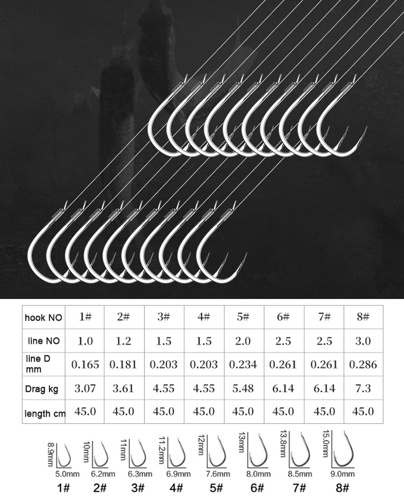 10 paar Vishaken Met Tippet 45 - Fishing Hook Assortment recensie en prijs
