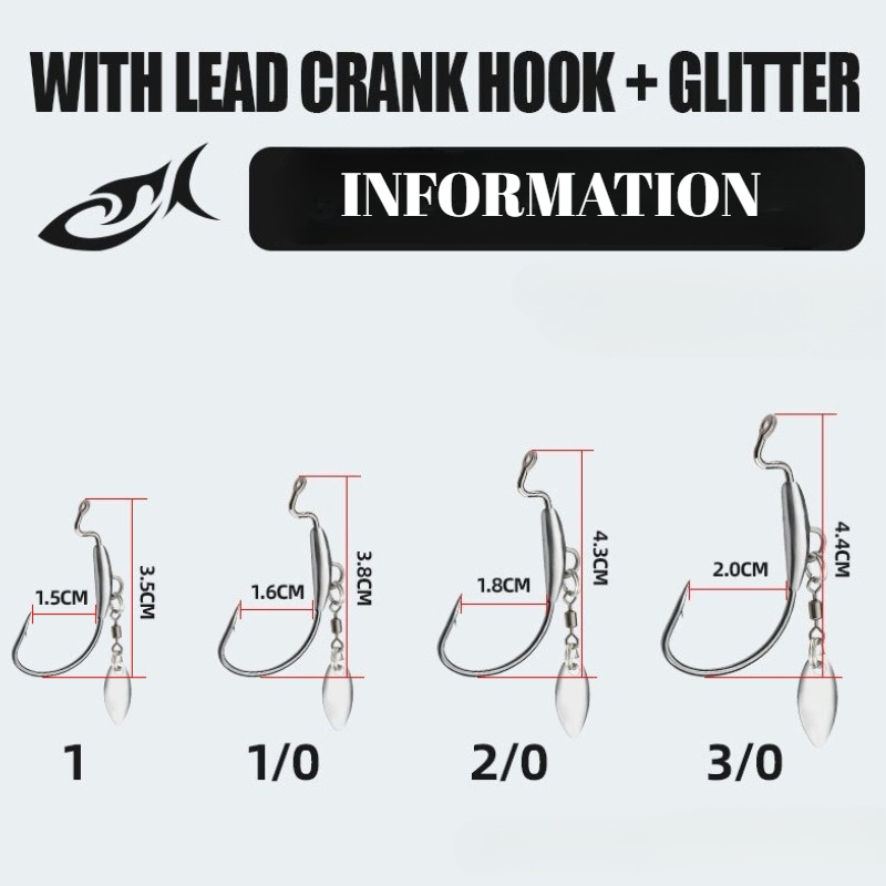 [TUODIAO] Crank Hook Jig Heads - Fishing Hook Weedless recensie en prijs