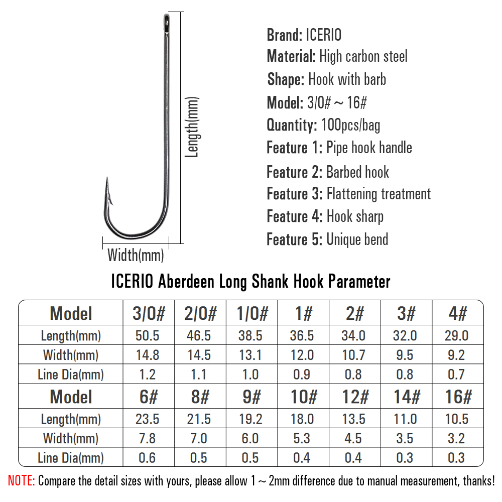 ICERIO 100 STUKS 16 #   - 3/0  - Fishing Hook Barbless recensie en prijs