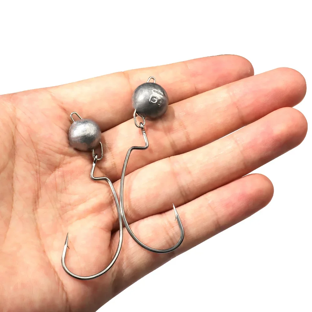 5 stks Metalen Jig Head Worm H - Fishing Hook Weedless recensie en prijs